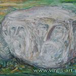 Dvynių akmuo 2009 m. Drobė, aliejus. Formatas 81-116 cm.