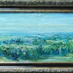 AUŠRA 2025 m. Medžio lenta, drobė, aliejus. Išmatavimai 33-306 cm.